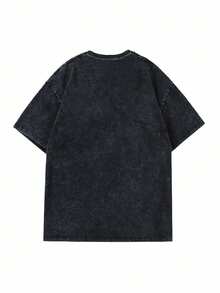 Women's Spring And Summer Cotton Round Neck Simple English Cartoon Scooter Double-Sided Print Pattern Short Sleeve T-Shirt Loose Loose - Black - View 2