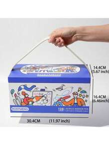 Juego de 128 colores de rotuladores acrílicos de brocha suave a base de líquido con estuche de regalo - Rotuladores de colores profesionales para dibujo y pintura para estudiantes y artistas, incluye 120 rotuladores acrílicos + 8 bolígrafos de tinta metálica y perlada, resistentes al agua y a la decoloración para manualidades, colorear en rocas, madera, vidrio, cerámica y talla grande. Juego de regalo perfecto para amigos como útiles escolares y materiales artísticos.