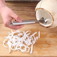 1pc Portable Coconut Shredder, Stainless Steel Fish Scale Remover, Coconut Meat Scraper, Kitchen Gadget - Silver - View 5