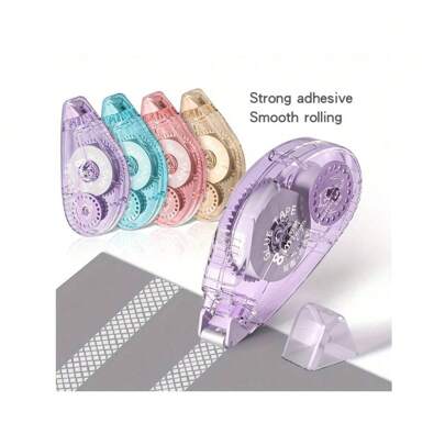 1/4pcs Double-Sided Adhesive Tape Roller, Handmade Stickers, Handmade Tape Roller, Scrapbook Double-Sided Tape Roller, For Children, Students, Craft Lovers, Home Craft, School Craft Class, Office Decoration And Notes, Study Room DIY Decoration, Bedroom DIY Back To School