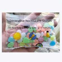 2025 Best-Selling New 50/100/200pcs Colorful Luminous Pebbles, Bright Glow Stones For Aquarium Landscaping/ Road Decoration Glowing Pebbles