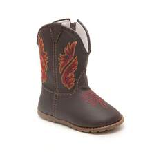 Baby Texan Booties Cheap Soft Comfortable Children's Shoes + 01 Pair Of Cotton Socks Ubuntu Baby Promotion - 紅色 - 查看 6