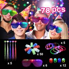 Adult Party Gifts 43/78/145 Set Of Glowing Toys Party Gifts Glowing Adult Birthdays And Halloween Use Finger Lights Jelly Ring Glorious Glasses Bracelet Fiber Optic Lights
