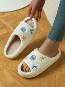 Pantuflas abiertas de plumón, pantuflas interiores antideslizantes y lindas, pantuflas de forro polar suaves para el hogar para primavera y otoño, pantuflas esponjosas y livianas para todas las estaciones con cierre deslizante, pantuflas de piel de pelo respirables para la casa