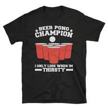 Camiseta Campeón de Beer Pong, Camiseta Beer Pong, Regalo divertido para amantes de la cerveza - Negro - Ver 1
