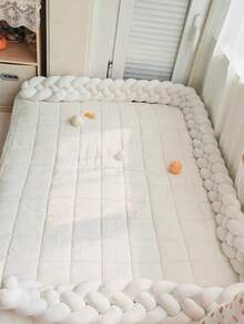 1 件婴儿床保险杠针织加厚护栏，防震防撞保护，加厚高垫包裹，儿童房装饰