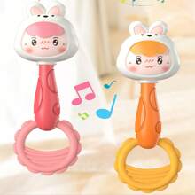 Tambor de mano con dibujos animados, juguete para agarrar, educación temprana para recién nacidos, juguete para niños, instrumento musical de percusión para golpear y agitar, regalo para fiestas de jardín de infantes