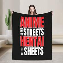 Anime In The Streets Henti In Sheets  Blanket Super Soft Flannel Blanket Lightweight Warm And Comfortable Blanket Adult Gifts For All Seasons No Linting, Machine Washable - Black - View 7