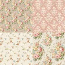 花卉图案纸，清新可爱的材料，学校用品，返校