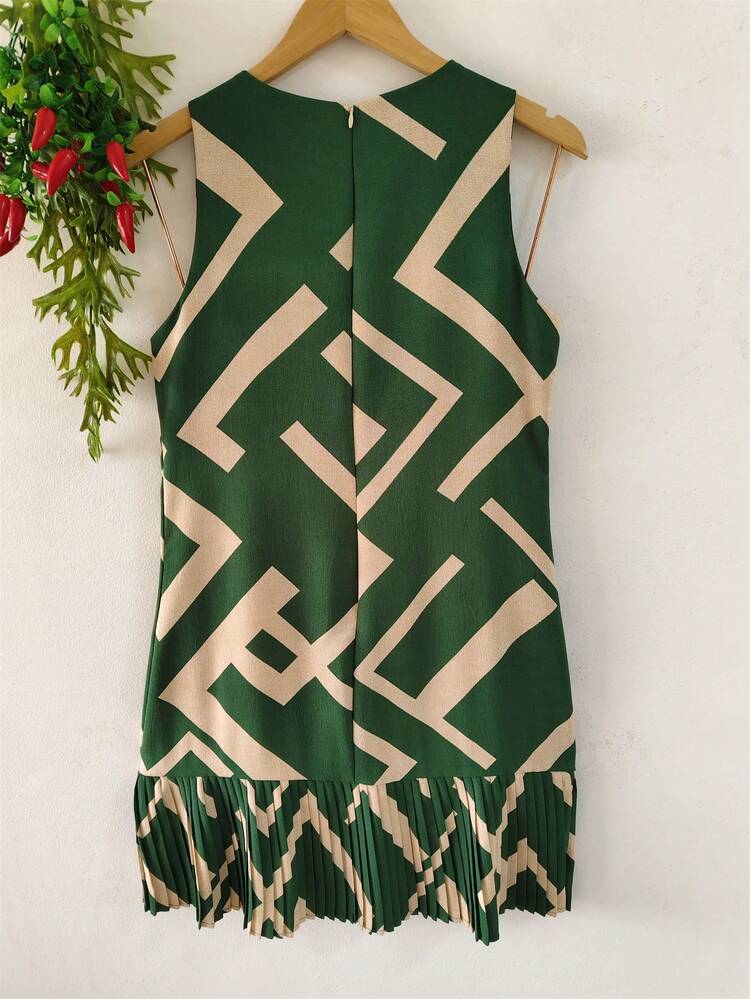 Plain  Dress With Fake - màu xanh lá - Xem 2