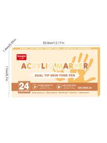 12/24pcs/Set Dual-Head Skin Tone Acrylic Markers - Straight Liquid Ink Markers, Soft Tips And Hard Tips, Vibrant Colors, Stackable, Good For Painting, DIY Graffiti Art Drawing Pen Supplies For Creative Projects