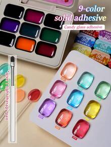 MORDDA 9Colors Spring 2025 Nail Art Color Nail Polish Hard Long-Lasting Slap Glue Gradient Effect Nail Art Gift Nail Art Shop DIY Nail Art - Nhiều màu - Xem 4