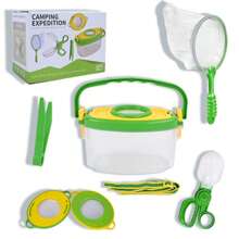 Set explorador de bichos para niños, para exterior, con pinzas, lupa, red de captura, genial para acampar, con empaque de regalo