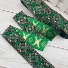 3.3cm Width Vintage Embroidered Lace Trim Ribbon Geometric Retro Pattern For DIY Clothing Bags Curtain