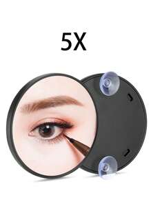 Espejo de aumento de 15X, 10X, 5X, Espejo de aumento pequeño con ventosa y pinzas, como un espejo de aumento de viaje, set de espejo compacto para depilar cejas, maquillaje, lupa, negro
