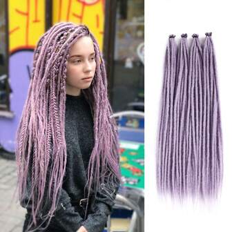 20 mechas de extensiones de rastas sintéticas de 36 pulgadas, extremo sencillo delgado de 0,6 cm, fibra resistente a bajas temperaturas, estilo reggae hip-hop, trenzas hippie para mujeres y hombres