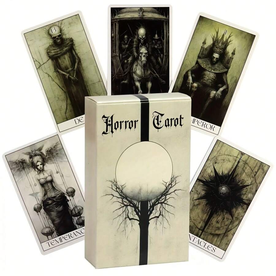 1 pièce - Jeu de tarot mystérieux et terrifiant - 78 cartes support de divination, exploration du pouvoir et aperçu spirituel | L'accessoire de jeu de plateau parfait et le cadeau idéal pour les fêtes