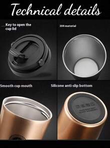 Customizable Vacuum Stainless Steel Coffee Cup Creative Handle Insulated Cup Vacuum Portable Car Cup Gift Cup Office Bedroom Water Cup,Brunch-Ready