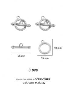 3 Stücke/Set Edelstahl Toggle OT Verschlüsse, Haken Schnallen Verbinder, Silber und Gold für Armband, Halsketten Herstellung, Herz, rund und andere Formen, 18 Karat Gold Schmuck, Accessoires, Halsketten Verlängerung, Schmuckherstellung, Armband Werkzeug, Kleinigkeiten, Anhänger für Schmuckherstellung, Bastelzubehör, Halsketten Verlängerung, Armband Verlängerung, Anhänger für Schmuckherstellung, Schmuck Zubehör & Komponenten, Schmuckherstellung Verschlüsse & Haken