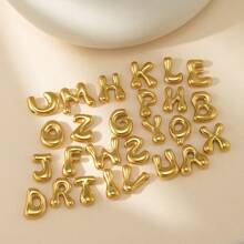 18K Bubble Letter Necklace Gold For Women, Initial Necklaces Rhinestone Chunky Bubble Letter Necklace As Mother's Day Gifts Charm Puff Name Pendant Alphabet Necklaces Non Tarnish Gold Plated Jewelry
