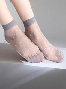 10 đôi tất dùng một lần chấm bi dành cho nữ, tối giản và tiện dụng, đa chức năng. - Nhiều màu - Xem 3