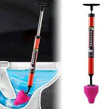 Heavy Duty High Pressure Bathroom Toilet Unblock Plunger Clog Rubber Drain Buster Vacuum Pump With Ergonomic Handle - Red - View 2