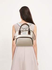 多功能妈妈包，纯色婴儿奶瓶加热包，大容量手提包和背包，尼龙材质 - 1225媽咪包 - 查看 12