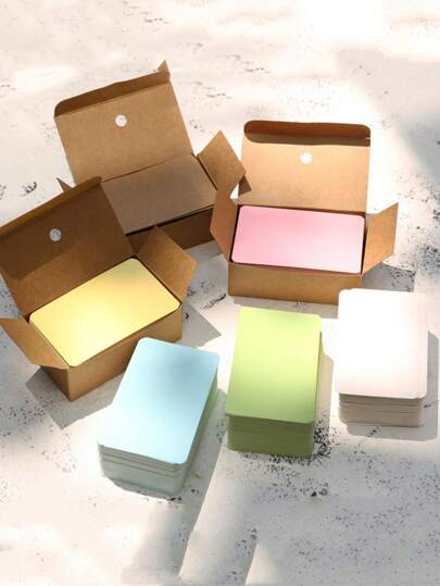 1 Set Of 100 Color Word Cards Per Box, Blank Small Cards, Paper Hard Cards, Postcards, Bookmarks, Messages, Black Cards, Literacy Cards, Graduation Season, Carry DIY Kraft Paper Word Cards, Mini Cardboard Postcards, Boxed Handwritten English Word Books, Creative Blank Cards, Sticky Notes, Graffiti, Simple Color Messages, Hard Cardboard Small Cards, Student Graffiti