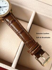 Pablo Raez 1 pieza Nuevo diseño de moda, Reloj de mujer encantador, acero inoxidable IPG de 18K oro joyas, estilo vintage y de lujo, correa microfiber negro suave, accesorio de verano, resistente al agua, reloj de cuarzo con ajuste de hora azul, elegante y versátil, buen regalo para maestras, amigas o familiares, adecuado para la vida diaria, trabajo, fiesta, decoración, graduación, regalos de boda