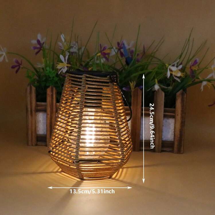 1 stuk op zonne-energie werkende rotan lamp - decoratie voor huis, restaurant, café en theehuis, op zonne-energie werkende hanglamp voor tuindecoratie, decoratieve buitenlamp, handgemaakte rotan lampenkap op zonne-energie, woonkamer, studeerkamer, herberg, restaurant, café - handgemaakte getextureerde verlichtingsdecoratie, geschikt voor Halloween, Kerstmis, bruiloften en andere sfeervolle decoraties en cadeaus - Veel kleurig - Bekijken 12