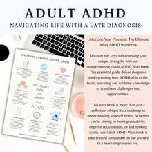 Libro de tratamiento del TDAH, Programa de TDAH para adultos, Diagnóstico tardío de TDAH, Neurodiversidad. Diarios de terapia, Recursos para terapeutas, Gestión emocional, Útiles escolares, Regreso a la escuela - Multicolor - Ver 4
