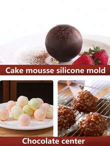 3D Sphere, High Cylinder, Half-Sphere Silicone Mold For Layered Coconut French Dessert Mousse Cake And Chocolate Baking - Silicone Ball Mold White - View 8