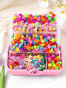 528pcs/517pcs/70pcs/501pcs/345pcs/100pcs Assorted Hair Accessories Set For Girls, Including Sweet Simple Elastic Hair Ties, Fashion Versatile Small Flower Hair Claws, Cartoon Butterfly Hair Clips, Suitable For Gifts And Daily Wear (Random Color - OPP Bag)