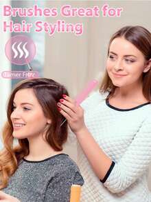 浇水壶造型梳套装，3 件套，包含 1 把后梳、1 把发梳、1 把尖尾梳和 1 把蓬松梳，用于抚平头发，美发造型工具及发饰 - 粉色 - 查看 4