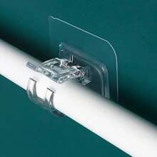 8 piezas Barras de cortina sin perforación, soportes de barra de cortina sin taladro, soportes adhesivos para barra de cortina, ganchos ajustables para barras de cortina sin clavos, colgadores de cortina para baño, cocina y hotel