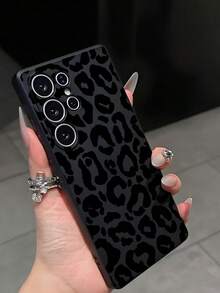 1 pieza Funda protectora de teléfono a prueba de caídas y antideslizante con estampado de leopardo compatible con iPhone, Honor, Redmi, Galaxy, resistente al agua, a los golpes y a los arañazos - Negro - Ver 8