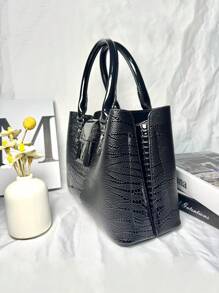 3-Piece Set PU Handbag For Women, Elegant Fashion Tote With Coin Purse And Card Holder, Versatile Large Capacity Shoulder Bag, Chic Bag With Stylish Design, Available In Multiple Colors, Best Mother's Day Gifts Ever