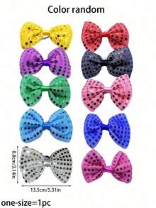 4 件/2 件/1 件亮片发光蝴蝶结装饰，LED 发光男士蝴蝶结适合夜间狂欢派对酒吧歌舞表演氛围舞蹈装扮，适用于婚礼、圣诞节、狂欢节、街头霓虹灯派对 COS 派对装饰、发光舞会派对活动物品、黑暗派对发饰用品荧光棒狂欢配饰。圣诞发光蝴蝶结作为送给男朋友和丈夫的礼物（多种灯光模式） - 彩色 - 查看 5