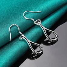 925 Sterling Silver Plated Hollow Water Drop Earrings For Women Wedding Party Fashion Charm Jewelry