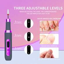 Professional Electric Nail Drill Kit, Nail File Drill Set, Nail Trimming Kit, Home And Salon Use Nail File Set, Nail Polishing And Buffing Tools, Suitable For Girls, Women And Doctors - Grey - View 4