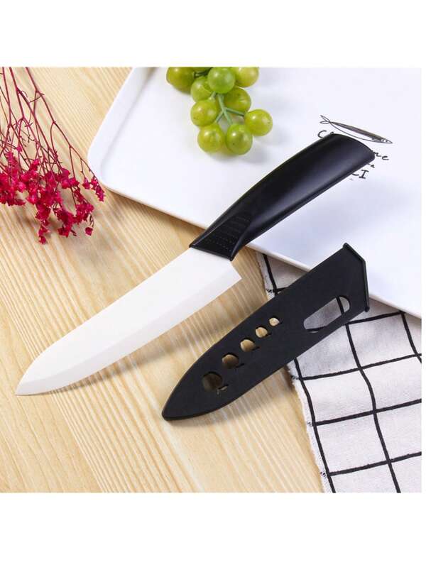 1 coltello da cucina, coltello in ceramica, coltello da frutta per uso domestico, coltello da frutta in ceramica, coltello portatile per sbucciare con custodia