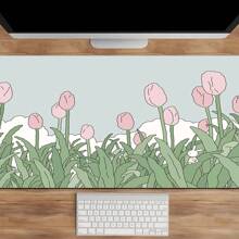 Mouse Pad Large XXL Tulip Long Mouse Pad Printing Animation Landscape Beautiful Cute Mouse Pad  Rubber Mouse Pad Computer Accessories Keyboard Mouse Popular Mat Table Mat Floor Mat Gift To Send Male And Female Friends Game Mouse Pad