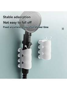 1pc Caterpillar Shower Head Holder, Caterpillar Suction Cup Shower Head Bracket, Universal No-Trace Removable Fixed Base, Bathroom Accessory, Random Height, Adjustable, No Drilling, Bathroom Decor Back To School