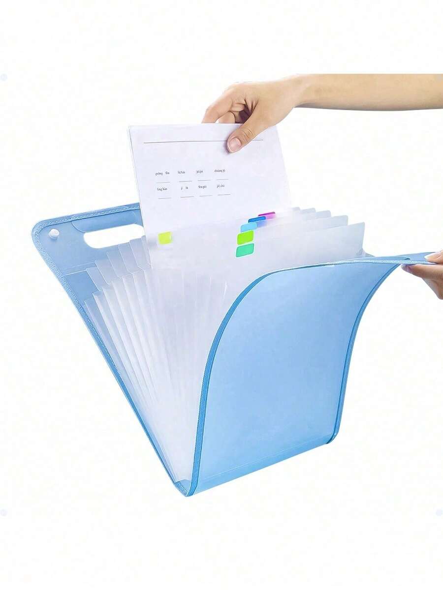 Accordion Folder For A4 Documents With Dividers And Waterproof Labels - Blue - View 1