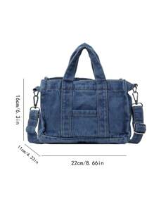 Korean Fashion Minimalist Large Capacity Shopping Bag Ins Stylish Solid Color Casual Tote Handbag Adjustable Shoulder Strap For Women
