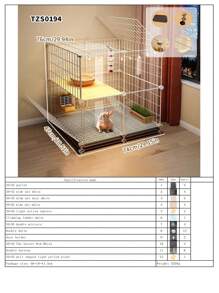 Jaula grande para conejo de fácil montaje con caja de arena, casa villa de gran tamaño para uso doméstico, jaula móvil conveniente para mascotas pequeñas