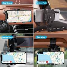 1pc 360° Rotatable Adjustable Car Dashboard Phone Holder, Navigation Holder, Easy To Install Plastic Car Phone Holder - Multifunctional Mobile Phone Holder For Hands-Free Navigation And Entertainment