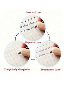 1pc Reusable English Italic 3D Groove Practice Notebook, Calligraphy Practice Book For English Letters And Words, Perfect Score Essay (Random Version Shipped)