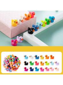 20/30/60 pièces Mini canard en résine coloré. Décorations pour terrarium de jardin féerique, aquarium, plantes en pot DIY, slime et artisanat. Charmes pour fête et cadeau (aléatoire)