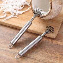 1pc Portable Coconut Shredder, Stainless Steel Fish Scale Remover, Coconut Meat Scraper, Kitchen Gadget - Silver - View 6